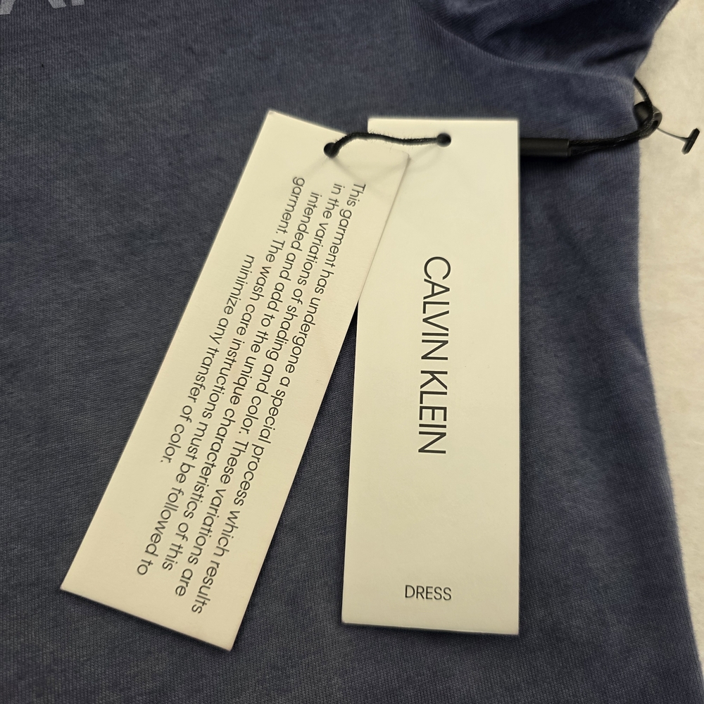 Calvin Klein Women's T-Shirt Cotton Dress Navy Size M - Picture 5 of 6